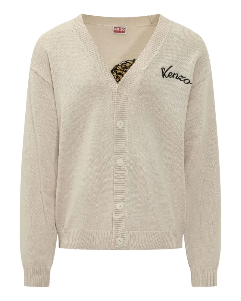 Kenzo Jumping Tiger Cardigan mit Stickerei - Nude Nude