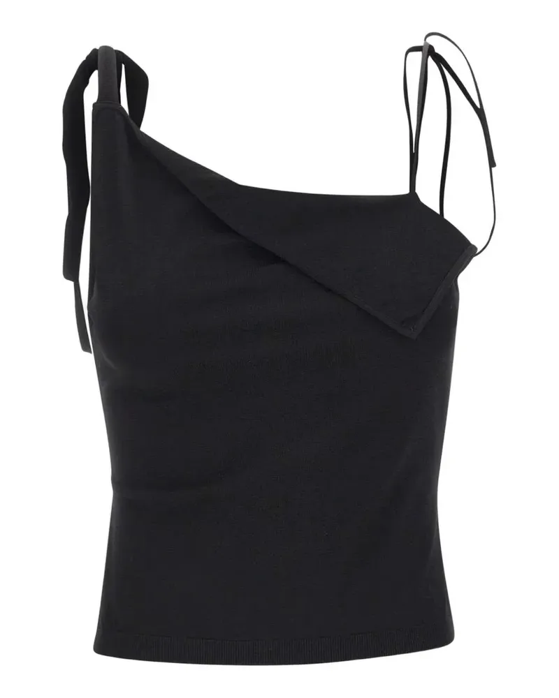 A. ROEGE HOVE Trine one-shoulder strap tie tank top - Schwarz Schwarz