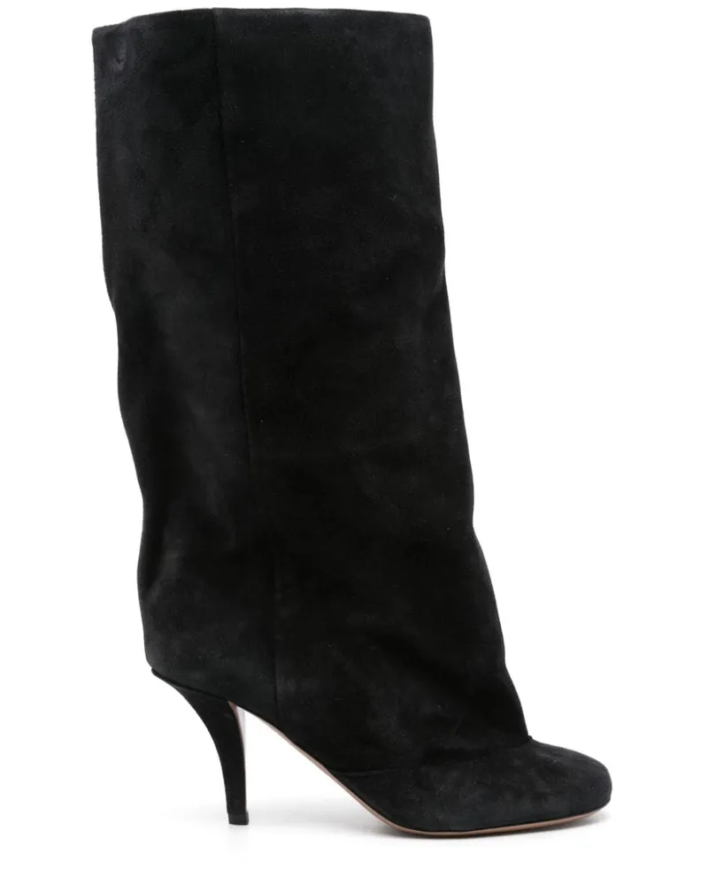 Paris Texas Stiefel aus Wildleder 85mm - Schwarz Schwarz