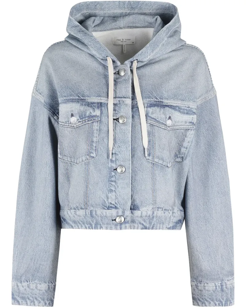 Rag & Bone Jeansjacke mit Kapuze - Blau Blau