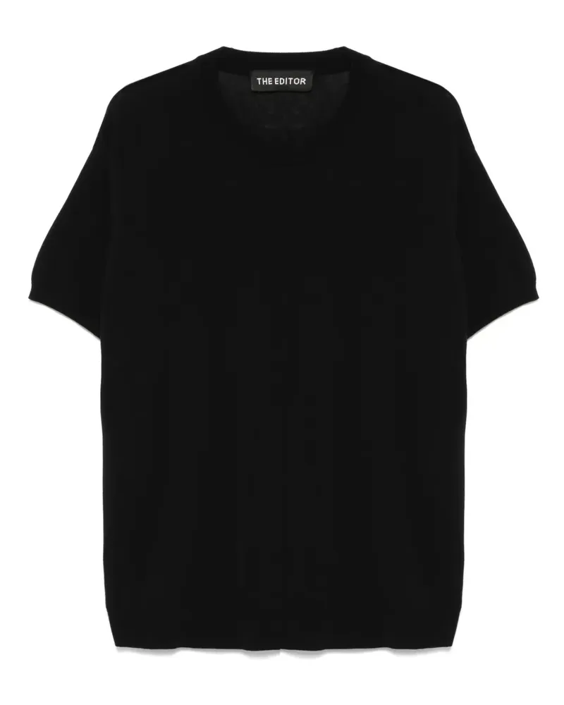 THE EDITOR Gestricktes T-Shirt - Schwarz Schwarz