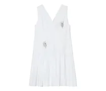 Minikleid mit Blumenapplikation - Weiß