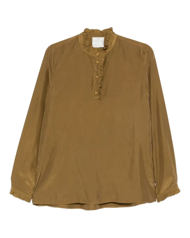 forte_forte ruffled long-sleeve blouse - Grün Grün