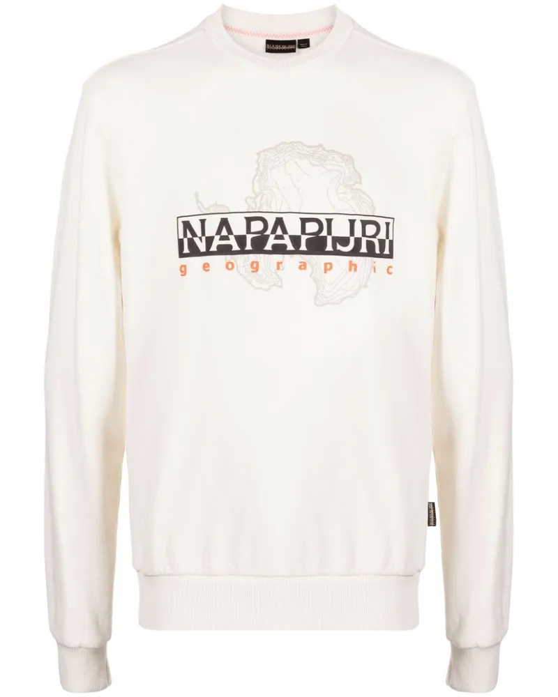 Napapijri Sweatshirt mit grafischem Print Weiß