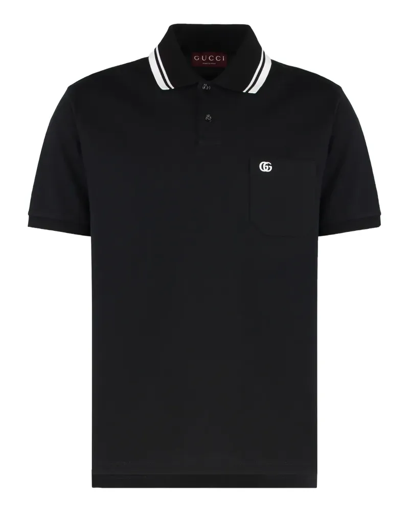 Gucci Poloshirt mit Logo-Stickerei - Schwarz Schwarz