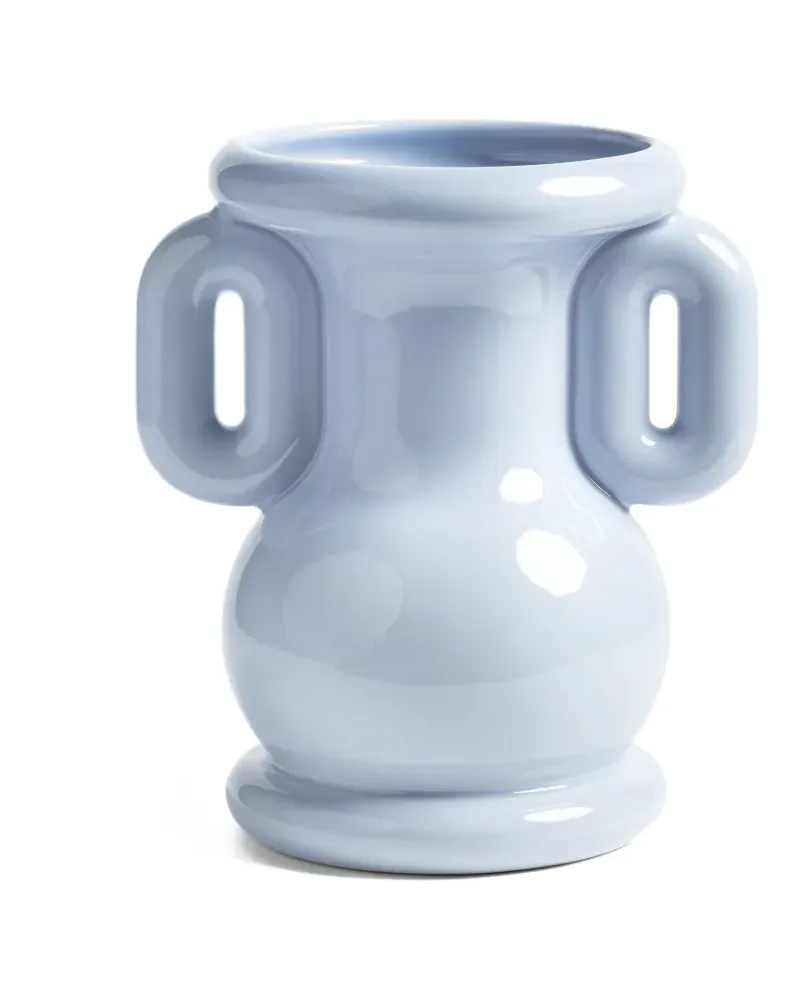 &k amsterdam Amphora Vase (26,5cm x 23cm) - Blau Blau