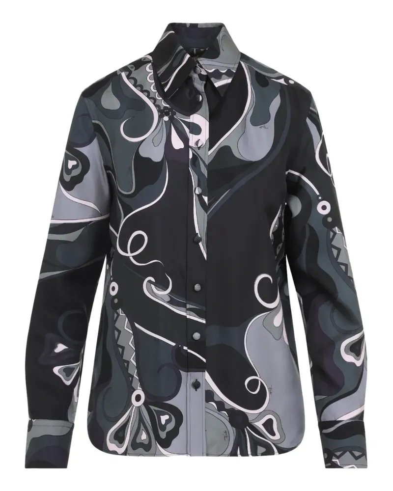 Emilio Pucci abstract-print silk shirt - Schwarz Schwarz