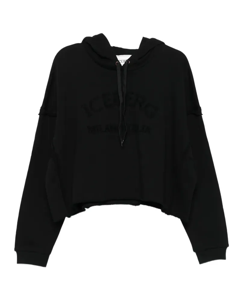 Iceberg Cropped-Hoodie - Schwarz Schwarz