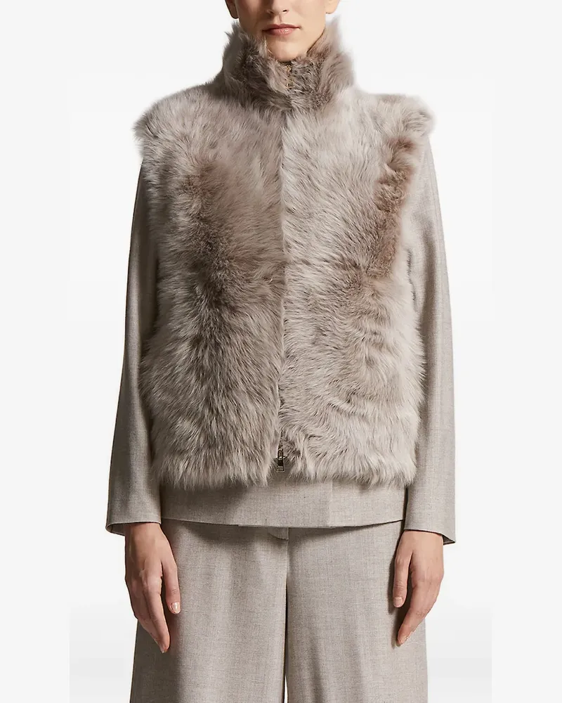 Peserico Gerippte Jacke aus Shearling - Nude Nude