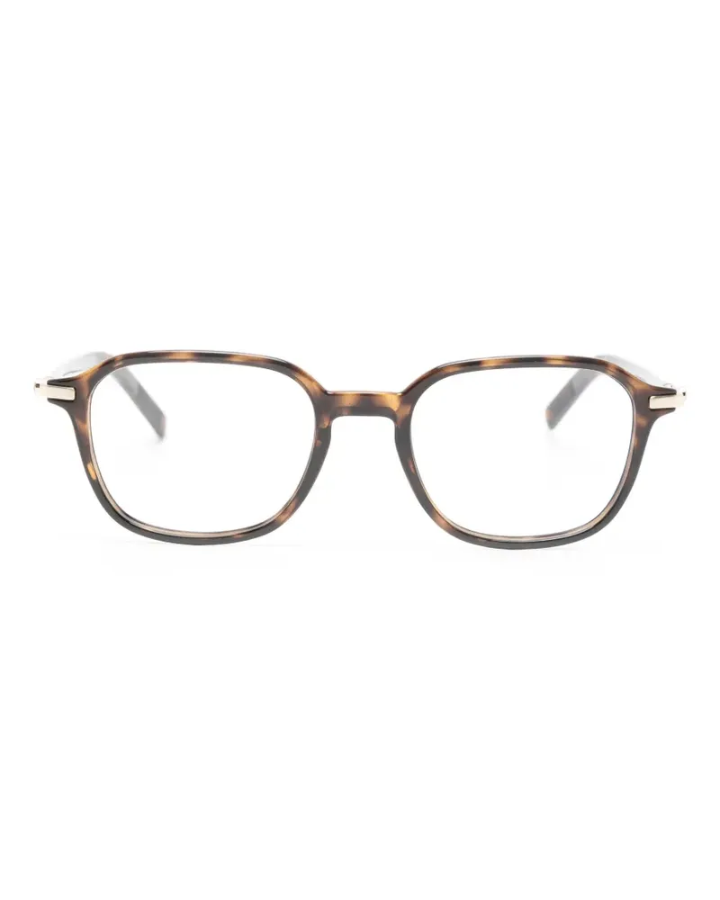 Montblanc geometric-frame logo-plaque glasses - Braun Braun