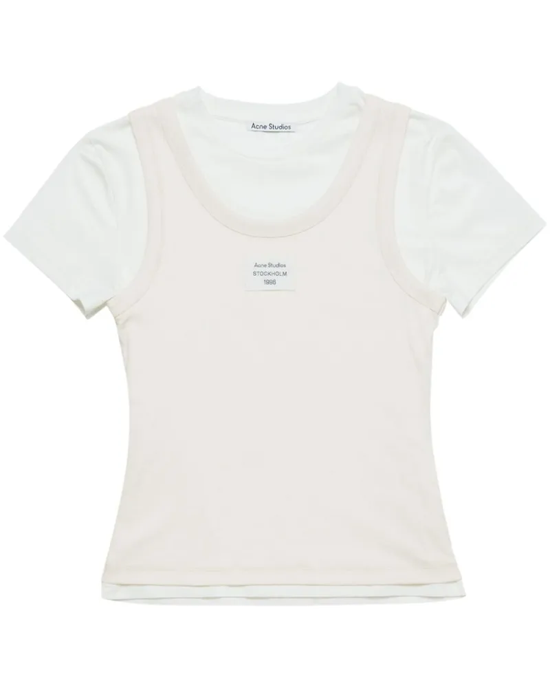 Acne Studios T-Shirt mit Logo-Patch - Weiß Weiß