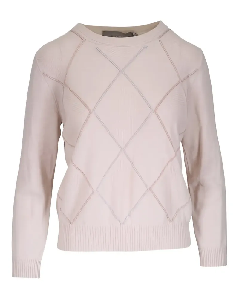 D.EXTERIOR Pullover mit Argyle-Muster - Nude Nude