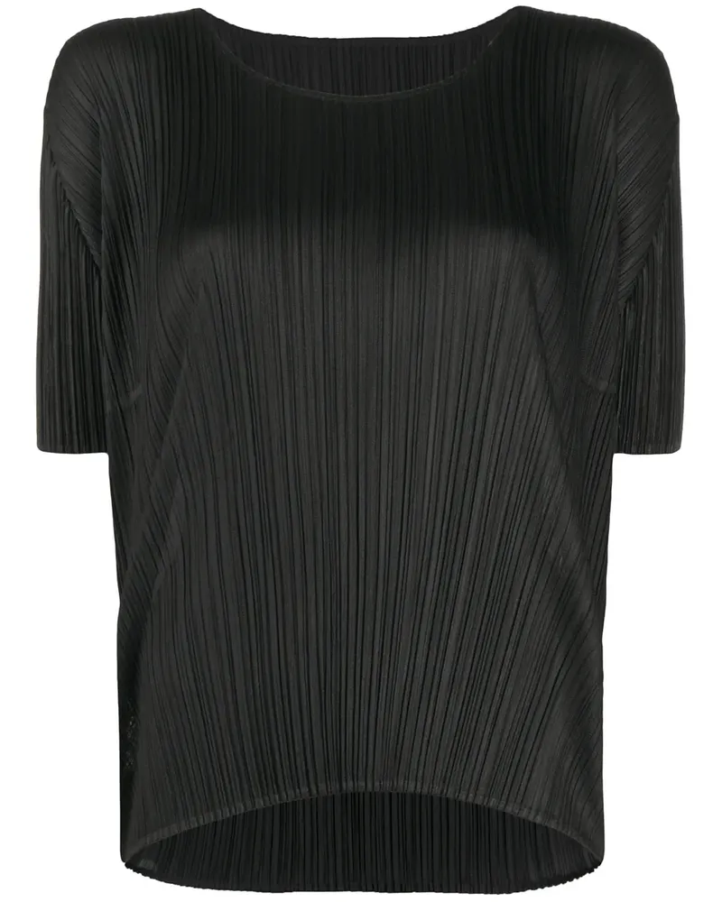 Issey Miyake Top mit Falten - Schwarz Schwarz
