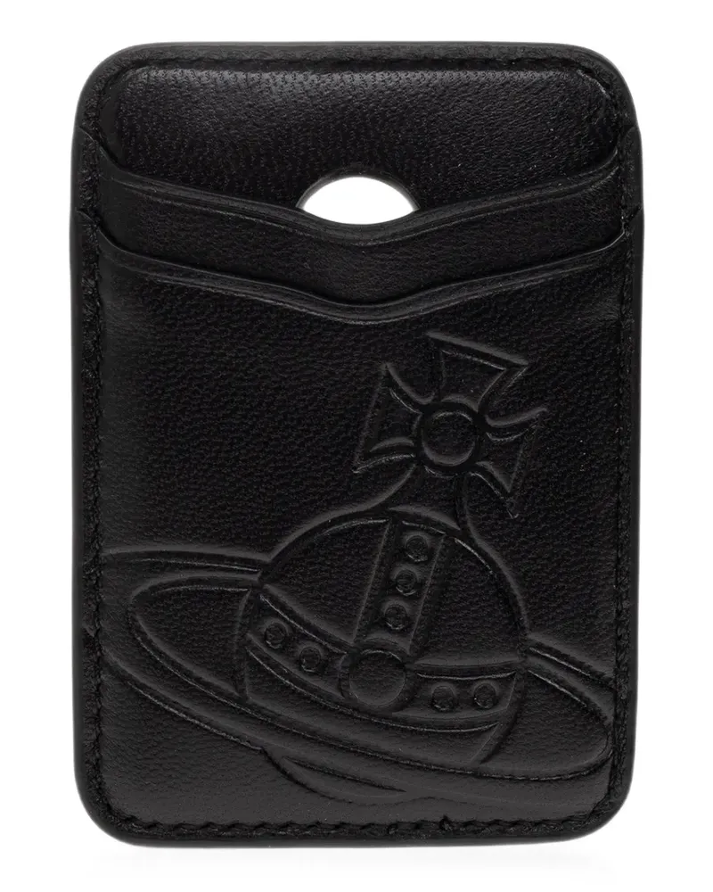 Vivienne Westwood MagSafe Kartenetui mit Orb-Prägung - Schwarz Schwarz