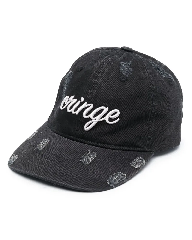 GCDS Baseballkappe mit "Cringe"-Stickerei - Schwarz Schwarz