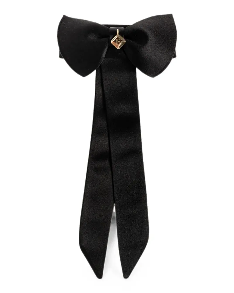 Ferragamo bow-detail logo-charm hair clip - Schwarz Schwarz