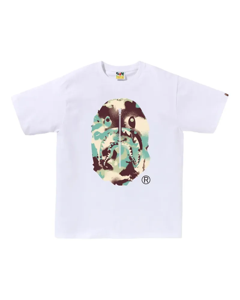 BAPE T-Shirt mit Camouflage-Print - Weiß Weiß