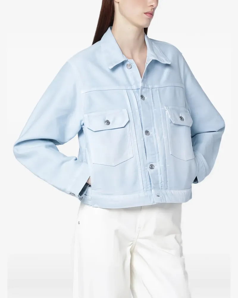 Victoria Beckham Trucker-Jacke mit Brusttasche - Blau Blau