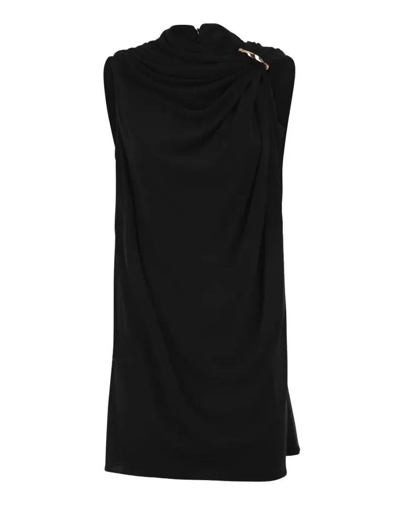 SPORTMAX draped jewelled-detail dress - Schwarz Schwarz