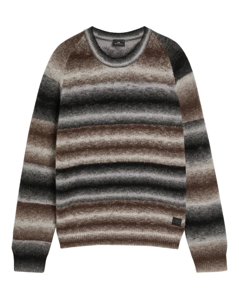 Paul Smith Gestreifter Pullover mit rundem Ausschnitt - Braun Braun