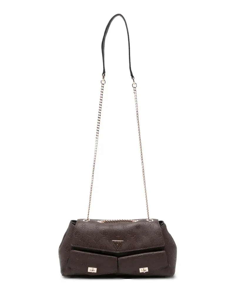Guess Schultertasche mit Logo-Prägung - Braun Braun