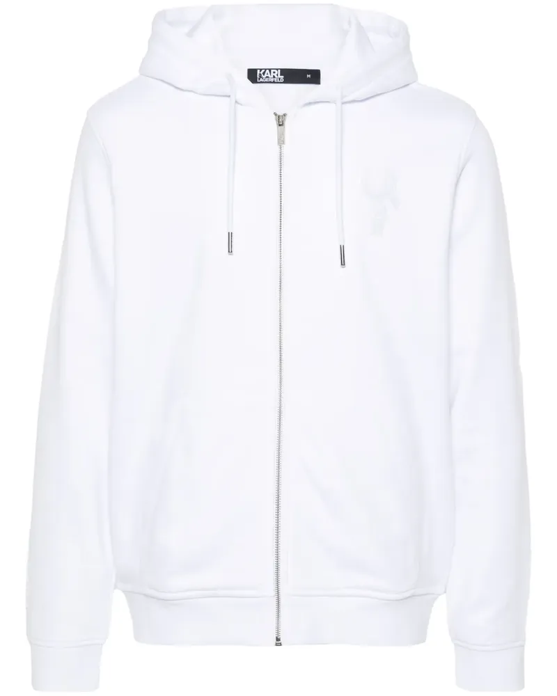 Karl Lagerfeld Kapuzenjacke mit Ikonik Karl-Motiv - Weiß Weiß