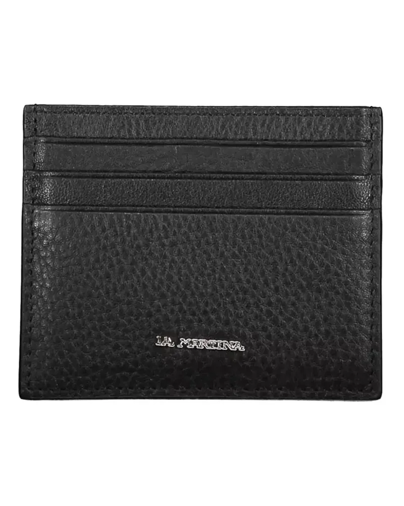 La Martina logo-plaque leather card holder - Schwarz Schwarz