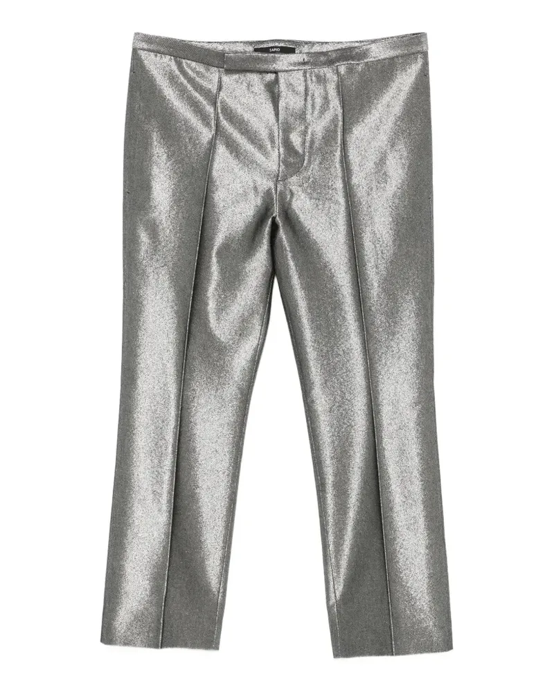Sapio metallic-effect pressed-crease trousers - Silber Silber