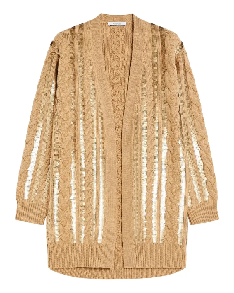 Max Mara Cardigan mit Pailletten - Braun Braun