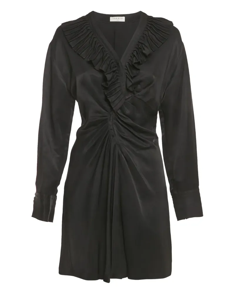 Sandro ruffle-trim mini dress - Schwarz Schwarz