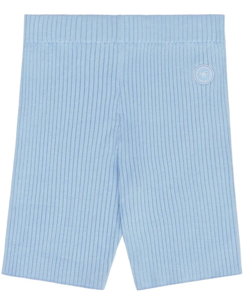 SPORTY & RICH Gerippte Radlerhose - Blau Blau