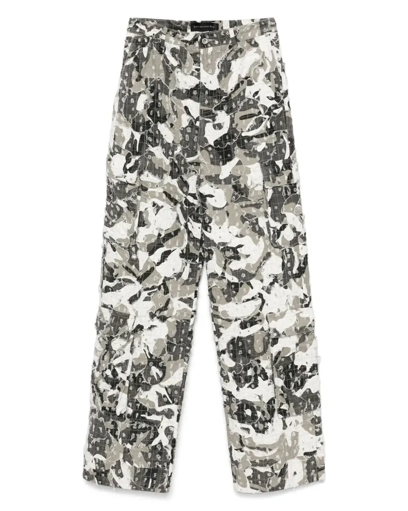 WHO DECIDES WAR Micro Distressed Cargo-Jeans - Grau Grau