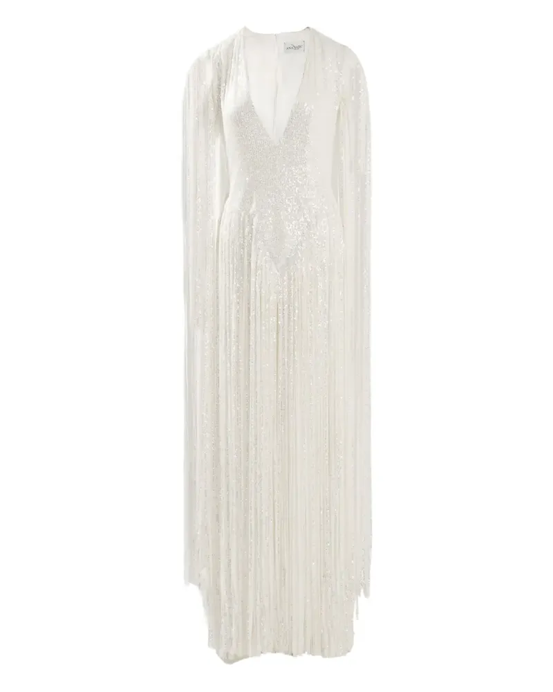Ana Radu Maxikleid mit Pailletten - Weiß Weiß