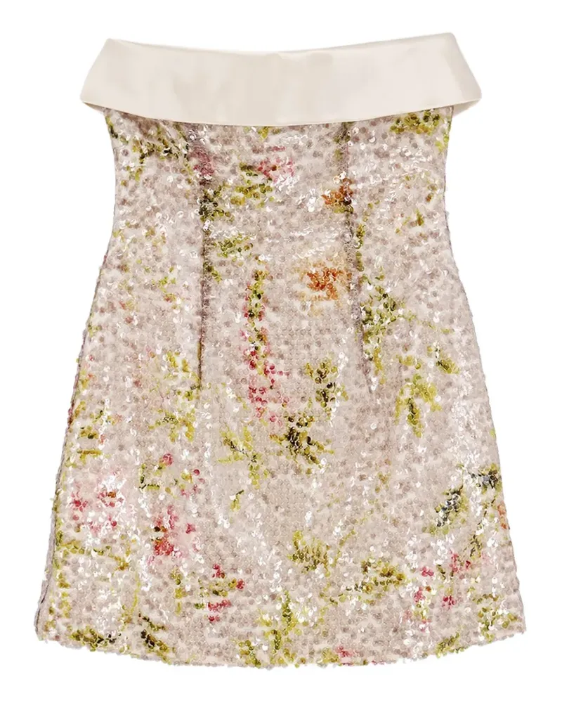 Alberta Ferretti Minikleid mit Pailletten - Nude Nude