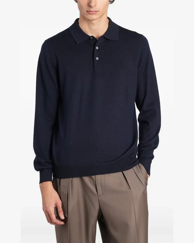 Tagliatore Langärmeliges Poloshirt - Blau Blau