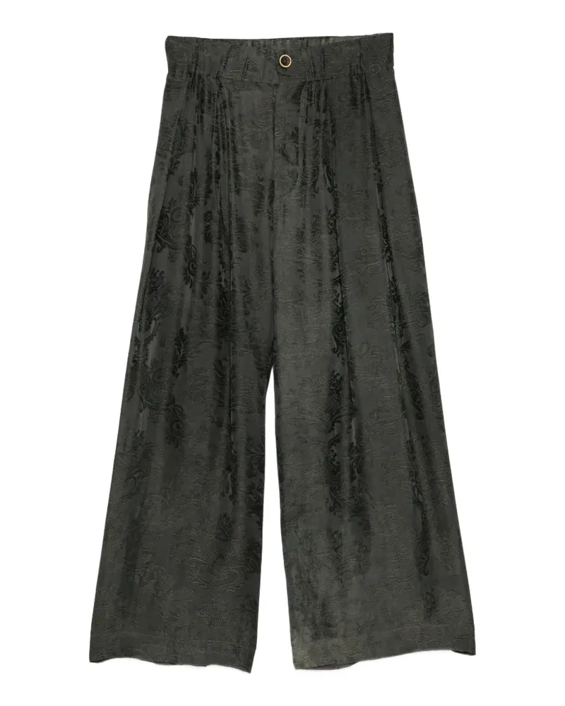 Uma Wang Weite Hose mit Jacquardmuster - Grau Grau