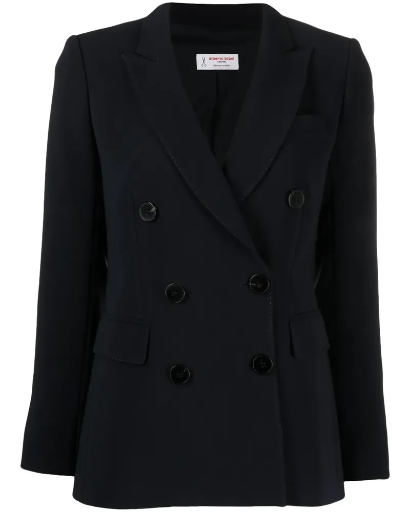 Alberto Biani Doppelreihiger Blazer mit steigendem Revers - Blau Blau