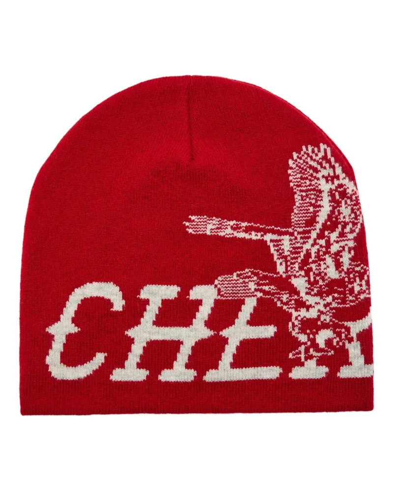 CHERRY LA Beanie mit Intarsien-Logo - Rot Rot