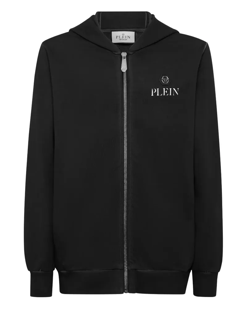 Philipp Plein Hoodie mit Logo-Patch - Schwarz Schwarz