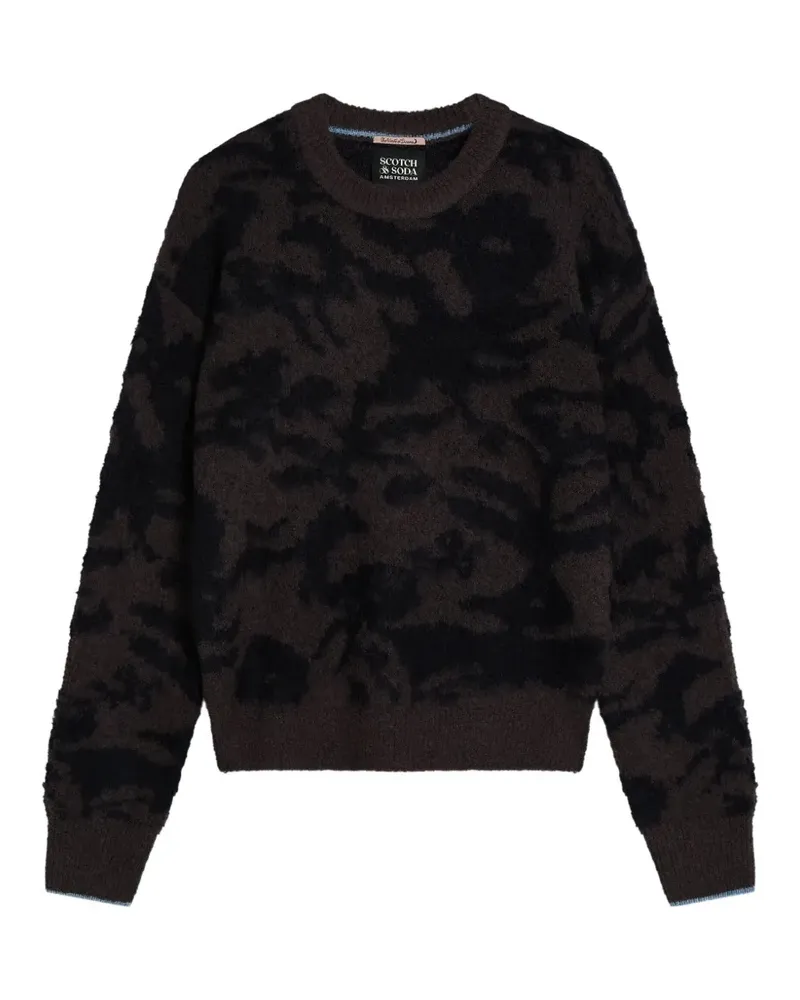 Scotch&Soda abstract-pattern brushed sweater - Braun Braun