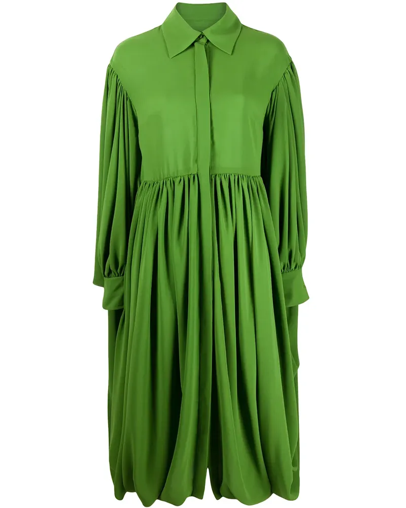 Valentino Garavani Hemdkleid mit gerafftem Saum - Grün Grün