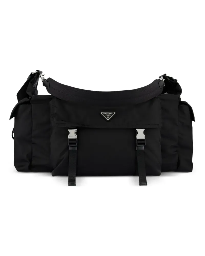 Prada Explore Re-Nylon and leather duffel bag - Schwarz Schwarz