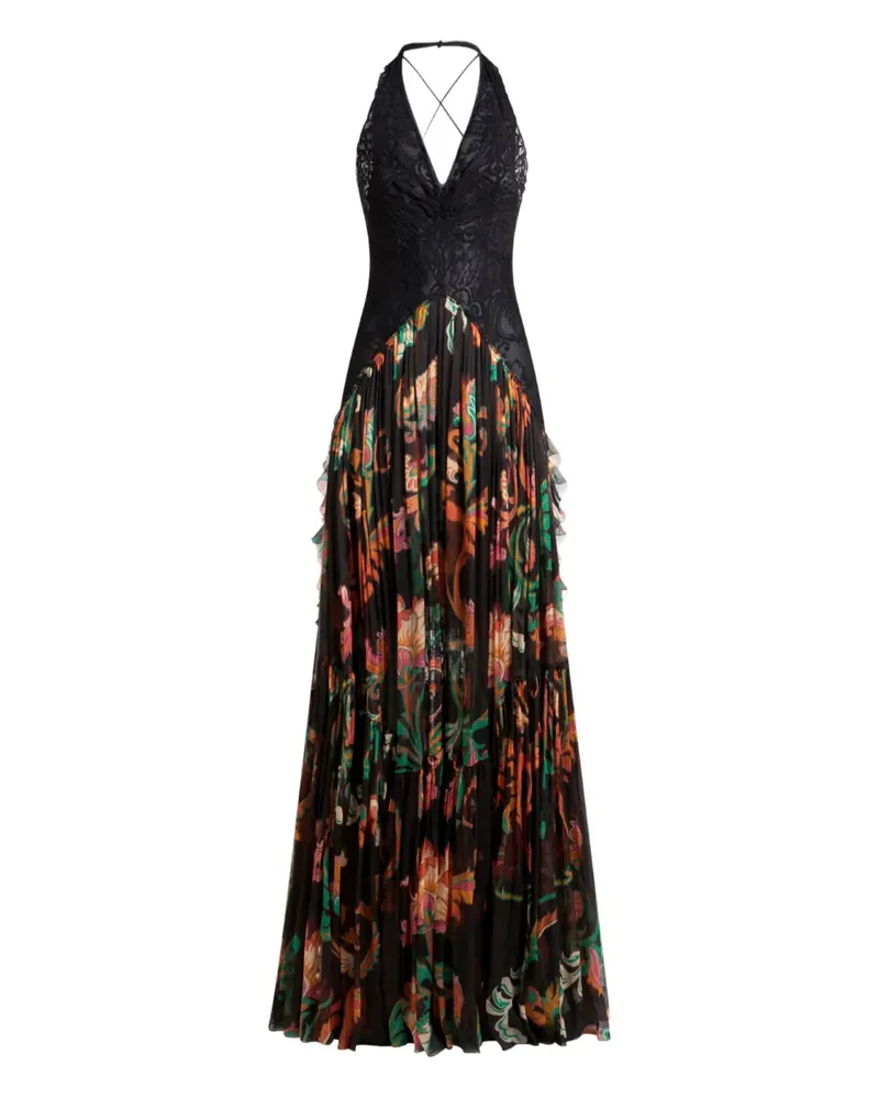 Etro Kleid mit Blumen-Print - Schwarz Schwarz