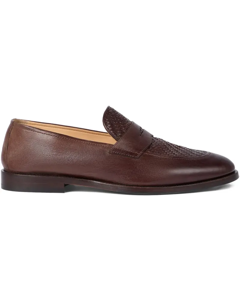 Brunello Cucinelli Penny-Loafer mit geflochtenem Effekt - Braun Braun