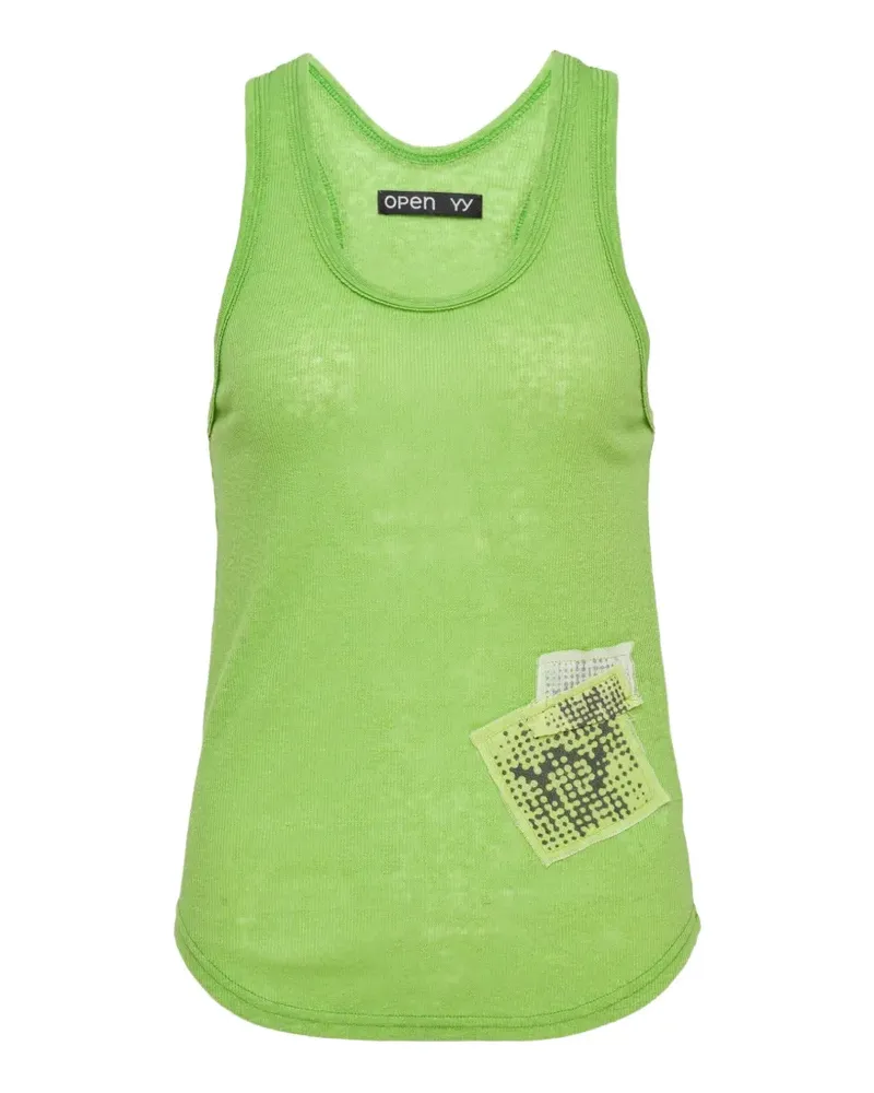 OPEN YY patch-detail tank top - Grün Grün