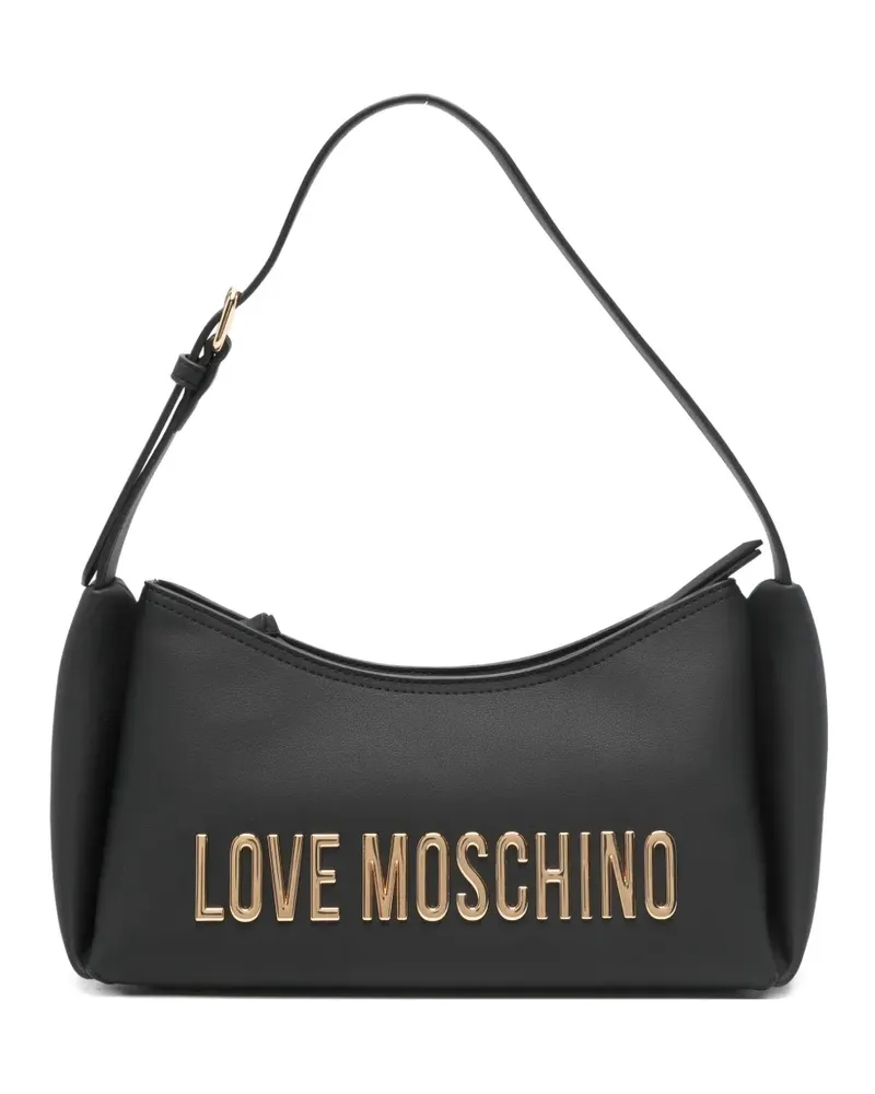 Moschino logo-lettering shoulder bag - Schwarz Schwarz