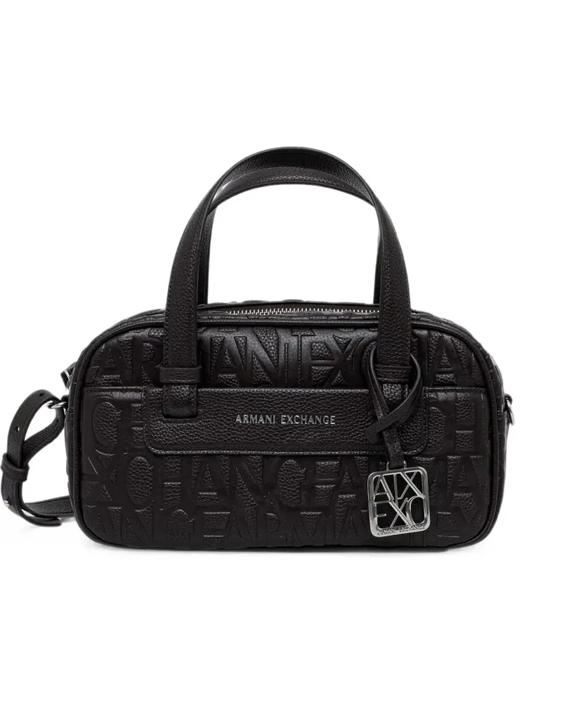 Armani Exchange logo-embossed shoulder bag - Schwarz Schwarz