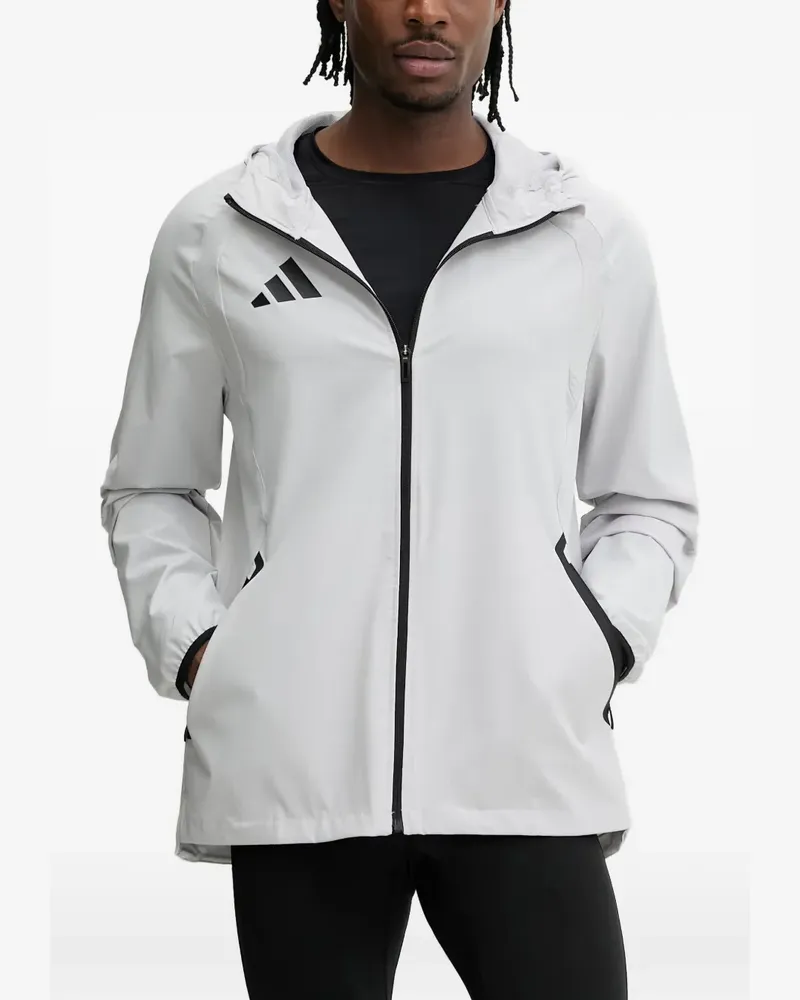 adidas Travel logo-print hooded jacket - Grau Grau