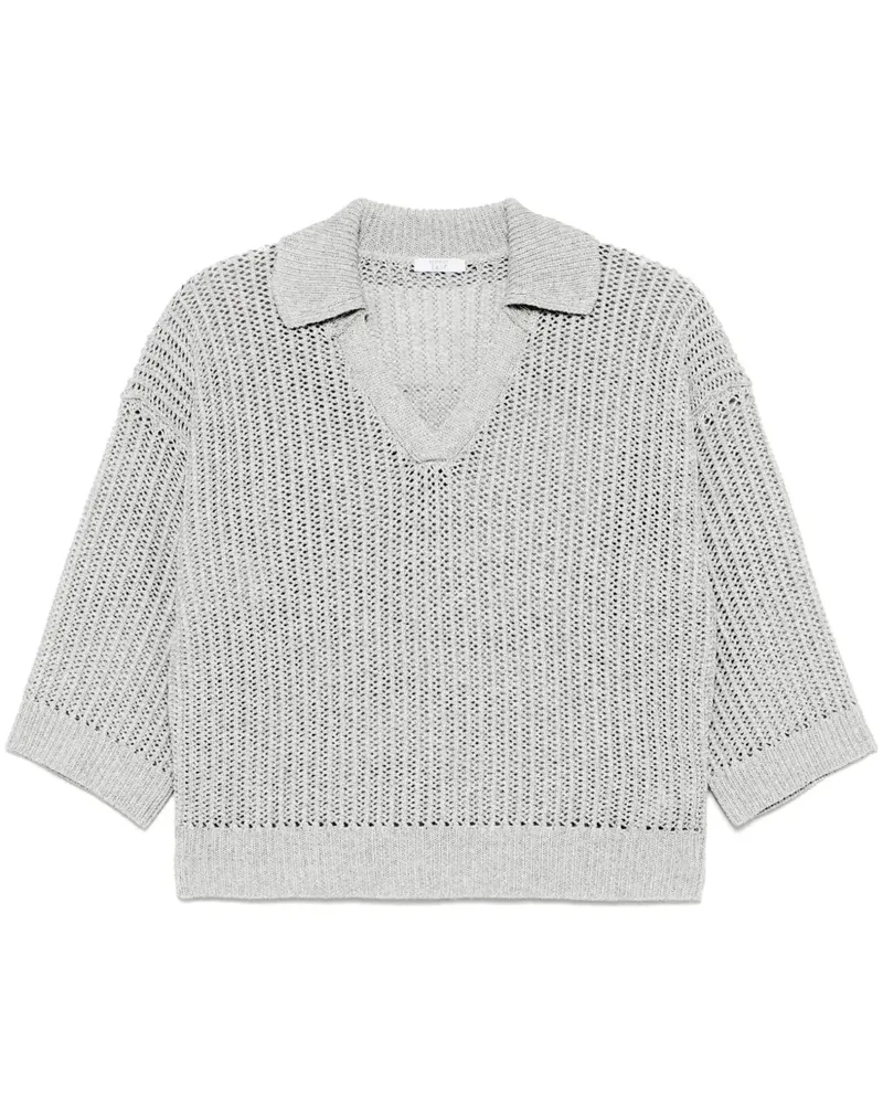 Peserico Pullover mit Lochstrickmuster - Grau Grau