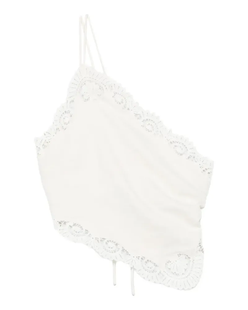 Posse Darya lace-trim linen blouse - Nude Nude